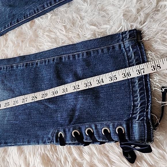 PAIGE Blue Jacqueline Straight Ankl Lace Jeans Brand New - Picture 11 of 15